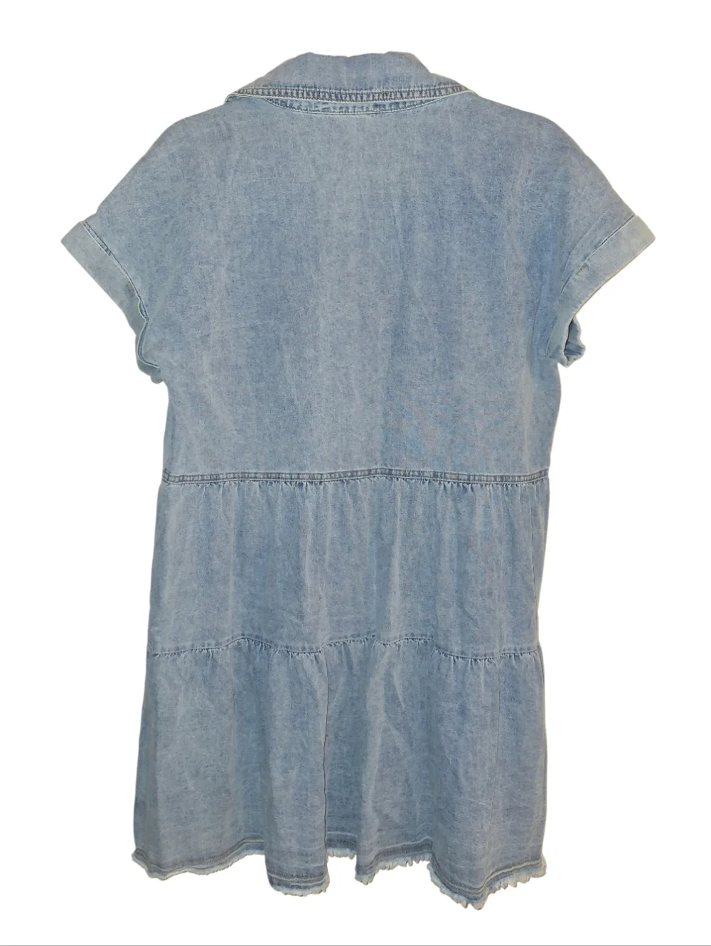 Nwot Entro Raw Hem Ruffled Denim Western Rodeo Dress Size Small - Picture 6 of 6
